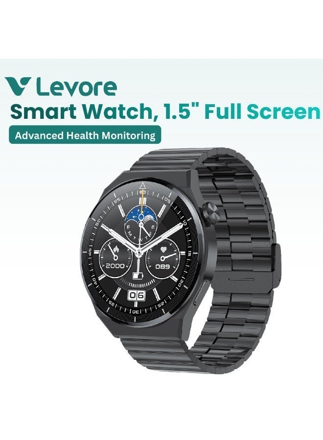 Levore Smart Watch, 1.5" Full Screen, Wireless call & Map Navigation, Blood Pressure & Heart Rate, Ringtones Personalize, IP68 Water Proof, Sports Data Recording | LWS 523 - Image 1
